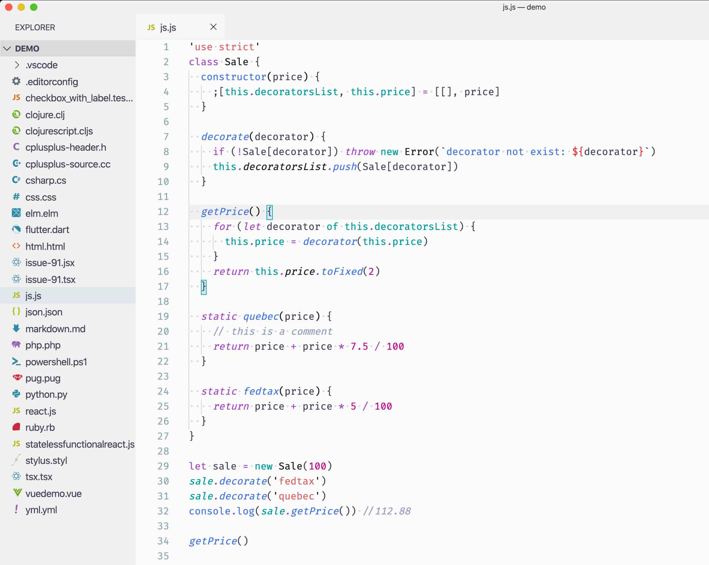 vscode screenshot